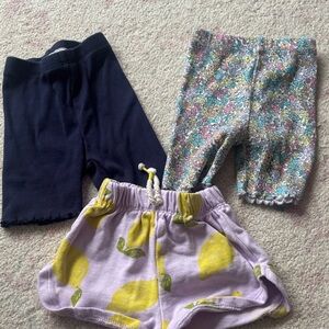 Zara Girls Navy, Floral & Lavender Lemon Print Skorts Trio